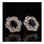 SJ Women\'s Earrings, Golden Black, ER00280