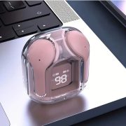Air31 TWS Mini Earbuds, Transparent Case, Pink
